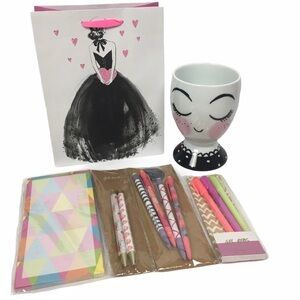 Planner Girl Pencil Holder Face Cup Planter Stationery Set Cute Desk Accessories